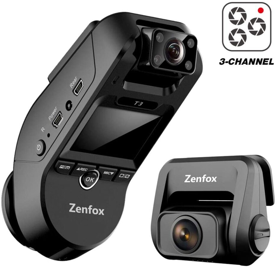 ZENFOX T3 ( Pack 3 canaux avant/habitacle IR + arrière avec Wifi & GPS Intégrés ) – Image 1