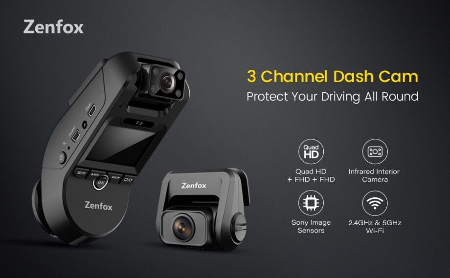 ZENFOX T3 ( Pack 3 canaux avant/habitacle IR + arrière avec Wifi & GPS Intégrés ) – Image 2
